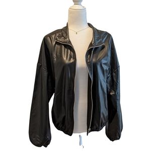 Fashion Nova Black Faux Leather Jacket Sz 1xl